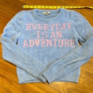 Papaya Baby Blue and Pink Suoer Soft Sweater “Everyday is an Adventure “